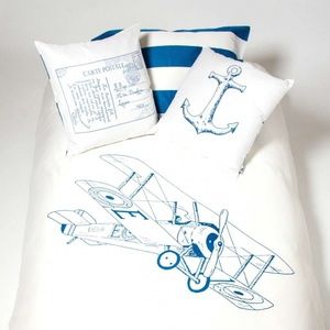 ORGANIC COTTON BIPLANE DUVET COVER TWIN